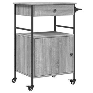 vidaXL Keitti&ouml;vaunu harmaa Sonoma 56x43x89,5 cm tekninen puu