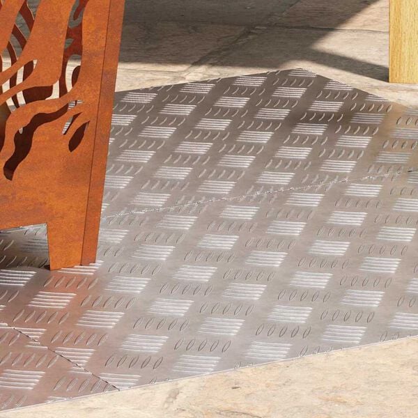 vidaXL Portaan askelma Suorakaide 4 pcs Hopea 80 x 50 cm Alumiini