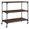 vidaXL Keitti&ouml;vaunu ruskea tammi 102x50x95 cm tekninen puu