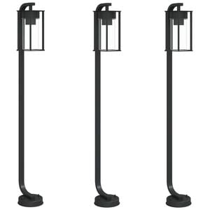 vidaXL Pylv&auml;svalaisimet 3 kpl musta 100 cm ruostumaton ter&auml;s