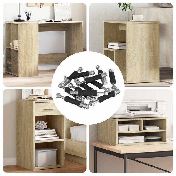 vidaXL Kameralukitusruuvi 12 pcs Hopea ja Musta M6 x 40 mm Metalli