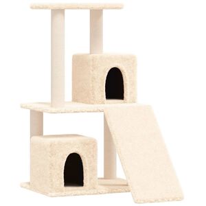 vidaXL Kissan kiipeilypuu sisal- raapimispylv&auml;ill&auml; kerma 82 cm