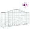 vidaXL Kaarevat kivikorit 3 kpl 200x30x80/100 cm galvanoitu rauta