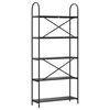 vidaXL Kirjahylly Musta tammi. 80 x 30 x 183 cm Tekninen puu