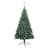 vidaXL Tekojoulukuusi puolikas palloilla esivalaistu vihr. 210 cm PVC
