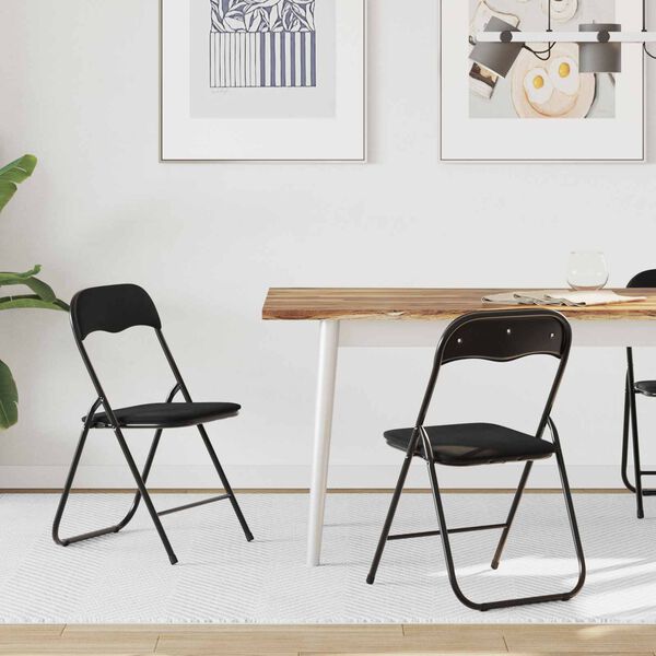 vidaXL Kangasl&auml;pp&auml;tuoli 2 pcs Musta 48 x 44 x 78 cm Sametti