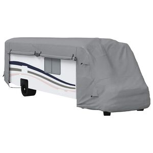 vidaXL asuntoauton p&auml;&auml;lliset harmaa 870x235x275 cm kuitukangas