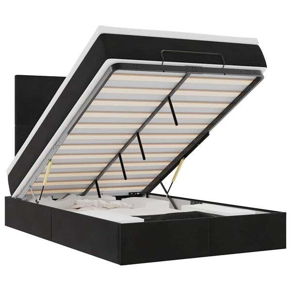 vidaXL Ottomaanisänky patjoineen musta 120x200cm sametti
