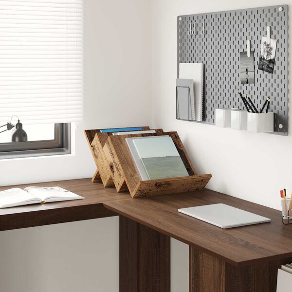 vidaXL Lehtiteline hyllyll&auml; Vanha puu 53 x 40 x 28.5 cm Tekninen puu