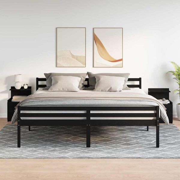 vidaXL Yöpöydät 2 kpl 2 laatikolla musta 40x36,5x62 cm