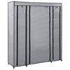 vidaXL Vaatekaappi lokeroilla ja tangoilla kangas 150x45x176 cm harmaa