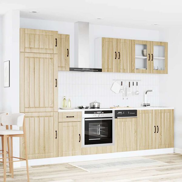 vidaXL 8-osainen keitti&ouml;n kaappisetti "Lucca" Sonoma-tammi tekninen puu