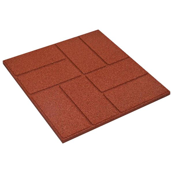 vidaXL Askelkivi 6 pcs Punainen 40,5 x 40,5 x 2 cm Kumi