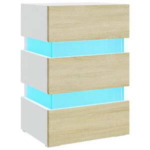 vidaXL LED-y&ouml;p&ouml;yt&auml; Sonoma-tammi 45x35x67 cm tekninen puu