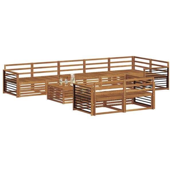 vidaXL Ulkosohvakokoelma 9 pcs Luonnollinen