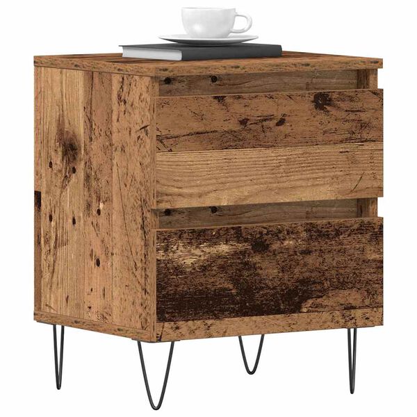 vidaXL Y&ouml;p&ouml;yt&auml;kaappi 2 pcs Vanha puu 40 x 35 x 50 cm Tekninen puu