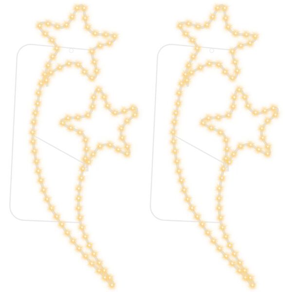 vidaXL T&auml;hdenmuotoiset valokaapelit 2 kpl l&auml;mmin valk. 125,5x53x4,5 cm