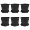 vidaXL Kasviruukut 6 pcs Musta &Oslash; 15 x 12 cm Muovi