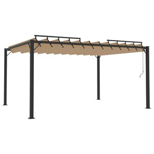 vidaXL Katos avattavalla katolla 3x4 m harmaanruskea kangas/alumiini