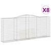 vidaXL Kaarevat kivikorit 8 kpl 400x50x160/180 cm galvanoitu rauta