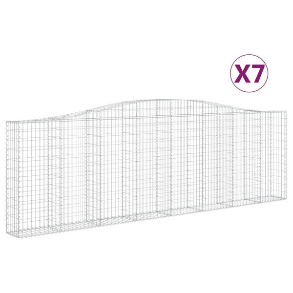 vidaXL Kaarevat kivikorit 7 kpl 400x30x120/140 cm galvanoitu rauta