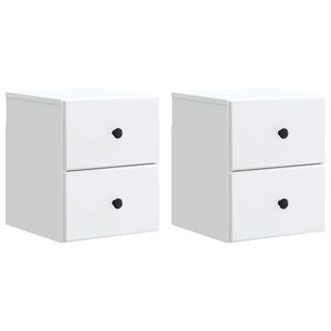 vidaXL Sein&auml;lle Kiinnitett&auml;v&auml; Y&ouml;p&ouml;yt&auml; 2 pcs valkoinen Tekninen puu