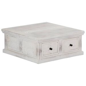 vidaXL Sohvap&ouml;yt&auml; valkoinen 70x70x30 cm t&auml;ysi mangopuu