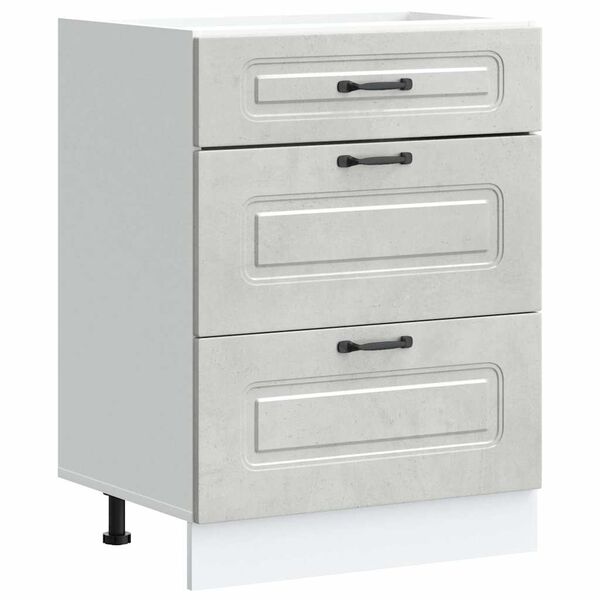 vidaXL Keitti&ouml;n pohjakaappi Kalmar betoni harmaa suunniteltu puu