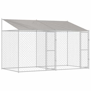 vidaXL Koirah&auml;kki, jossa on katto Hopea 400 x 200 x 256 cm Ter&auml;s ja PE