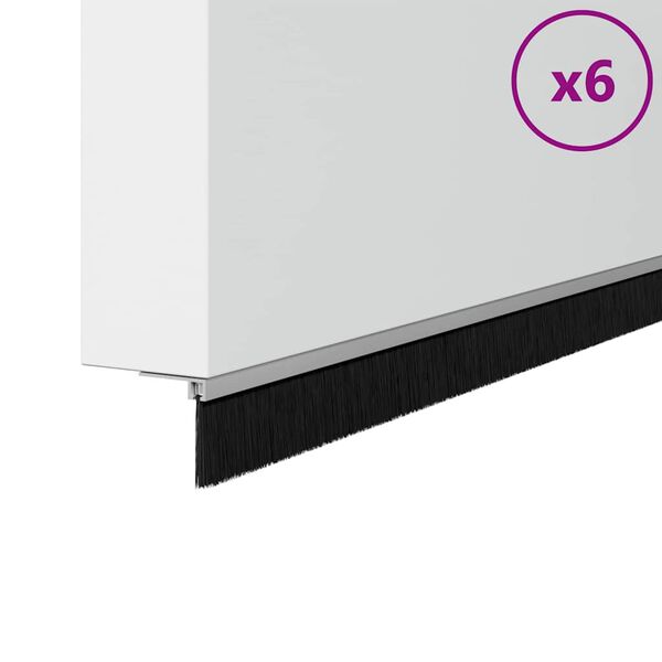 vidaXL Itsekiinnittyv&auml;t oven harjatiivisteet 6 pcs Hopea 100 cm