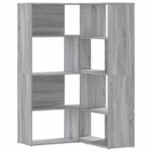 vidaXL Kulmakirjahylly 4 tasoa harmaa Sonoma 85x85x140 cm tekninen puu