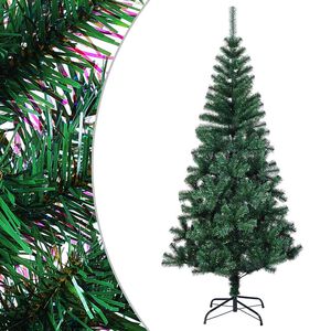 vidaXL Tekojoulukuusi v&auml;rikk&auml;&auml;t oksank&auml;rjet 120 cm vihre&auml; PVC