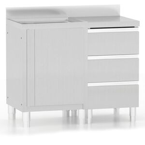 vidaXL Keittiön kaapit 2 kpl ruostumaton teräs