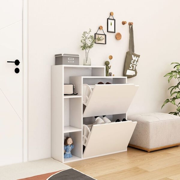 vidaXL Kenk&auml;kaappi valkoinen 79,5x24x90,5 cm lastulevy