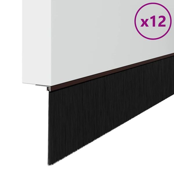 vidaXL Itsekiinnittyv&auml;t oven harjatiivisteet 12 pcs Ruskea 100 cm