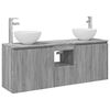 vidaXL Kylpyhuoneen kaappisetti 3 kpl Harmaa Sonoma 129 x 35 x 80 cm