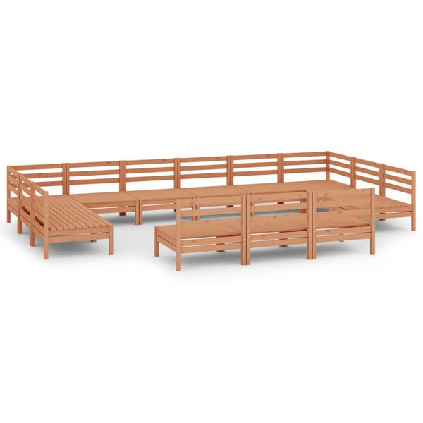 vidaXL 13-osainen Puutarhasohvasarja hunajanruskea m&auml;nty