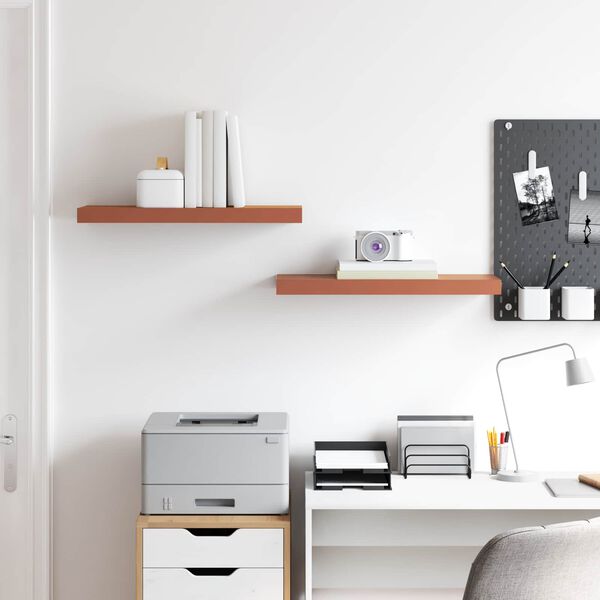 vidaXL Sein&auml;hylly 2 pcs Punainen 60 x 23 x 4 cm Tekninen puu