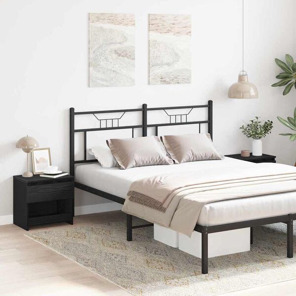 vidaXL Yöpöytäkaappi 2 pcs Musta tammi. 40 x 30 x 39 cm Tekninen puu