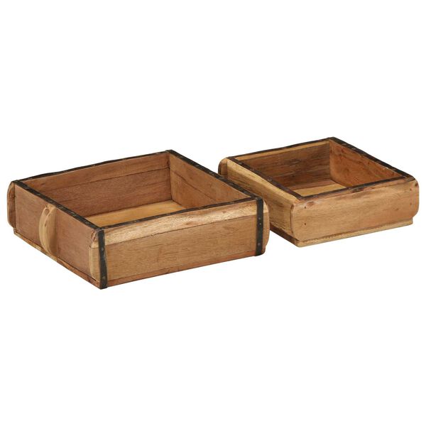 vidaXL Tarjotin s&auml;ilytystilassa 2 pcs Ruskea 29 x 31 x 10 cm