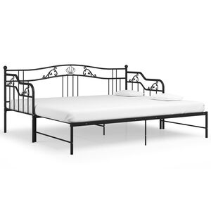vidaXL Vuodesohvan runko musta metalli 90x200 cm