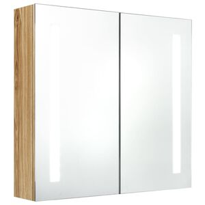 vidaXL LED kylpyhuoneen peilikaappi tammi 62x14x60 cm