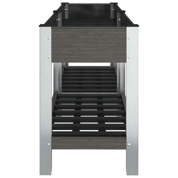 vidaXL Korotettu kukkalaatikko hyllyll&auml; harmaa 175x50x75 cm WPC