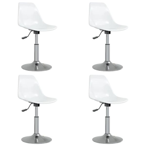 vidaXL Pyörivät ruokatuolit 4 kpl valkoinen PP