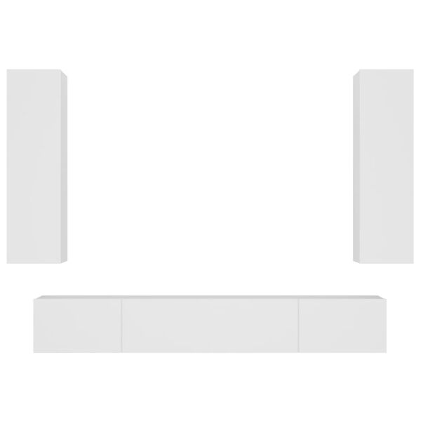 vidaXL 4-osainen TV-kaappisarja valkoinen tekninen puu