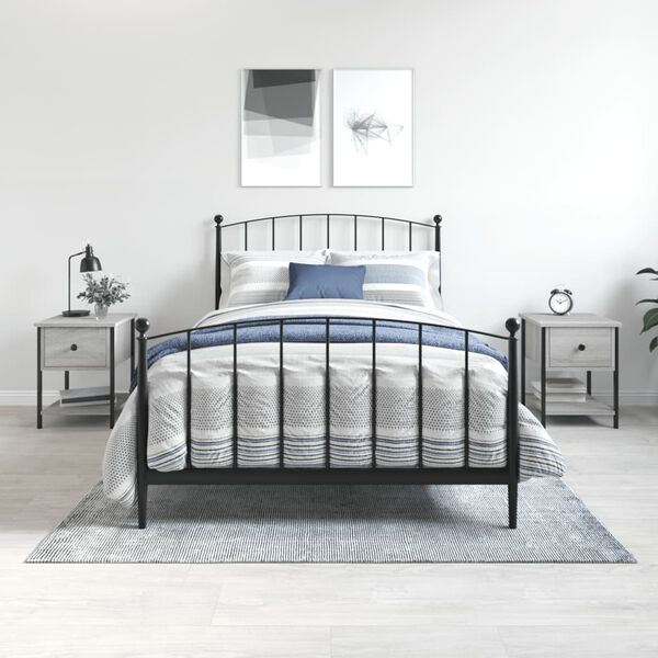 vidaXL Y&ouml;p&ouml;yd&auml;t 2 kpl harmaa Sonoma 34x35,5x45 cm tekninen puu