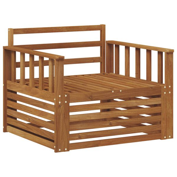 vidaXL 2 Kappale Sohva k&auml;sinojilla Tihe&auml; akasiapuu Luonnollinen