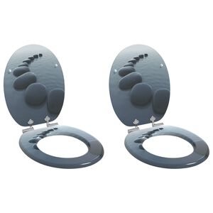 vidaXL WC-istuin 2 kpl soft close kansilla MDF kivikuosi