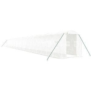 vidaXL Kasvihuone ter&auml;srungolla valkoinen 48 m&sup2; 24x2x2 m