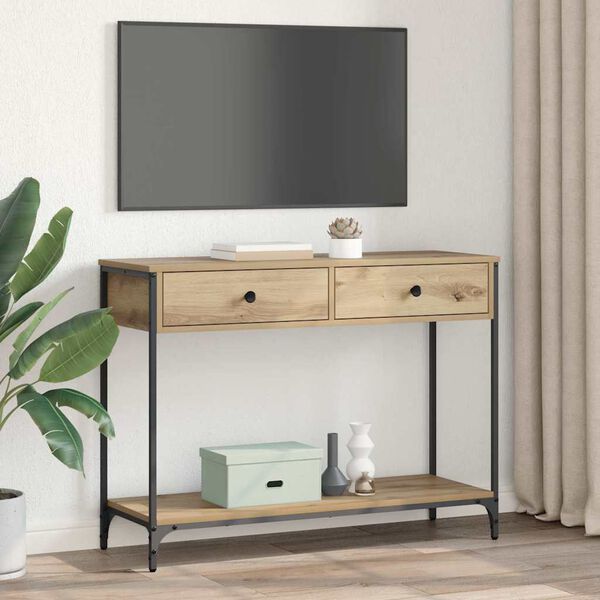 vidaXL Konsolip&ouml;yt&auml; Artisan tammi 100 x 34,5 x 75 cm Tekninen puu